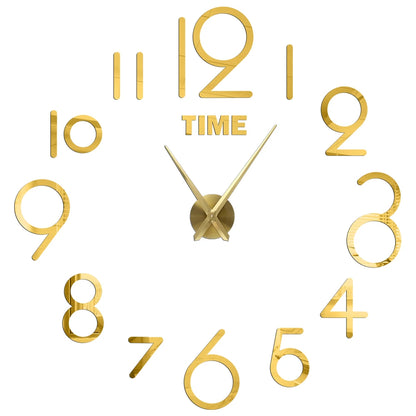 2D/3D Large Roman Numeral Acrylic Mirror Wall Clock - DIY Quartz Clock