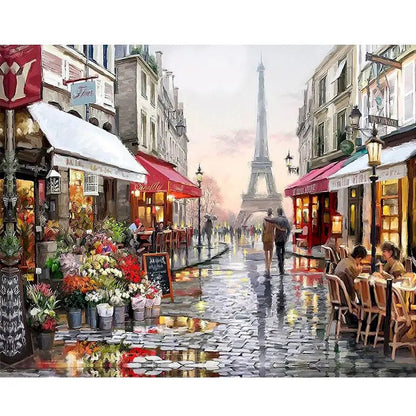 Cityscape Paint By Numbers Kit - DIY Canvas Painting