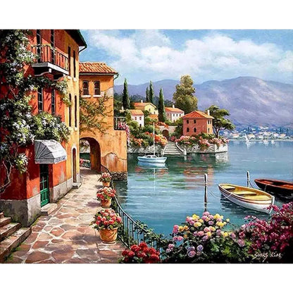 Cityscape Paint By Numbers Kit - DIY Canvas Painting