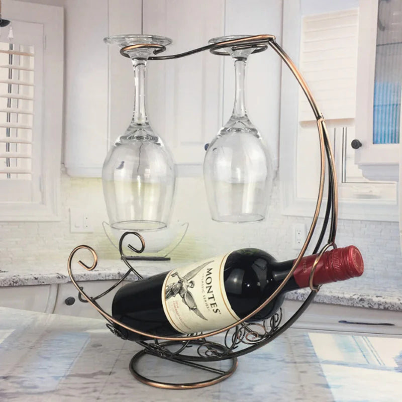 . YOMDID Creative Metal Wine Rack - Hanging Wine Holder