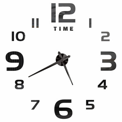 2D/3D Large Roman Numeral Acrylic Mirror Wall Clock - DIY Quartz Clock