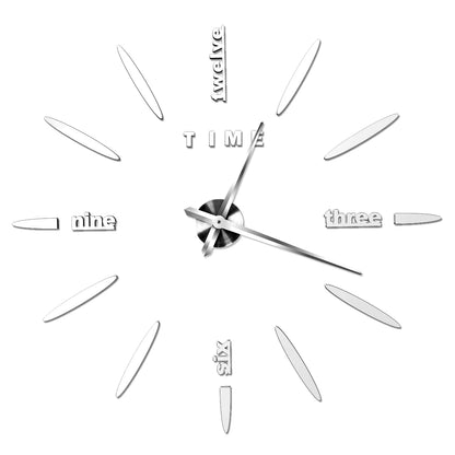 2D/3D Large Roman Numeral Acrylic Mirror Wall Clock - DIY Quartz Clock