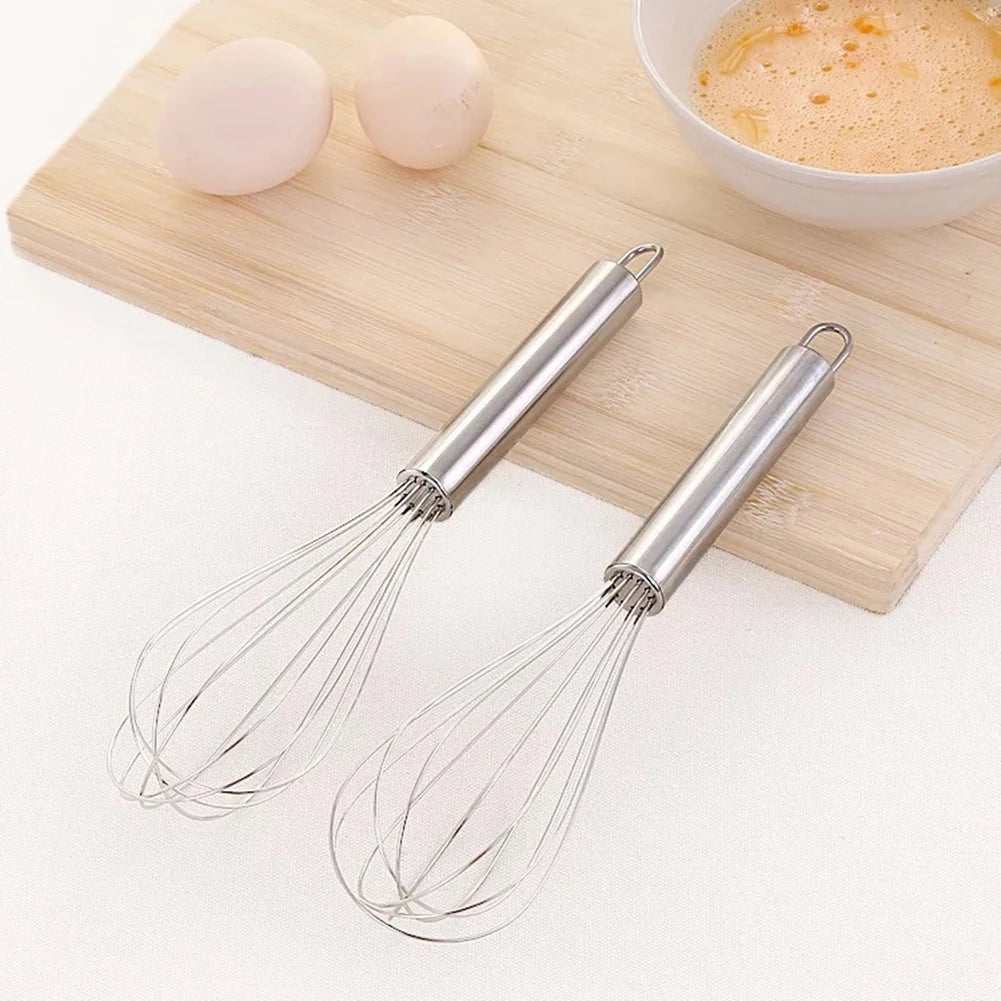 Stainless Steel Balloon Wire Whisk Set - 8/10/12 inches, Manual Egg Beater Mixer