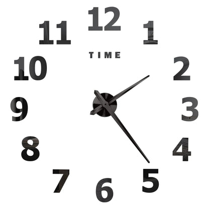 2D/3D Large Roman Numeral Acrylic Mirror Wall Clock - DIY Quartz Clock