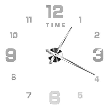 2D/3D Large Roman Numeral Acrylic Mirror Wall Clock - DIY Quartz Clock