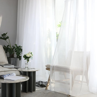 LISM 30% Shading White Sheer Curtains – Modern Tulle Voile for Living Room & Kitchen