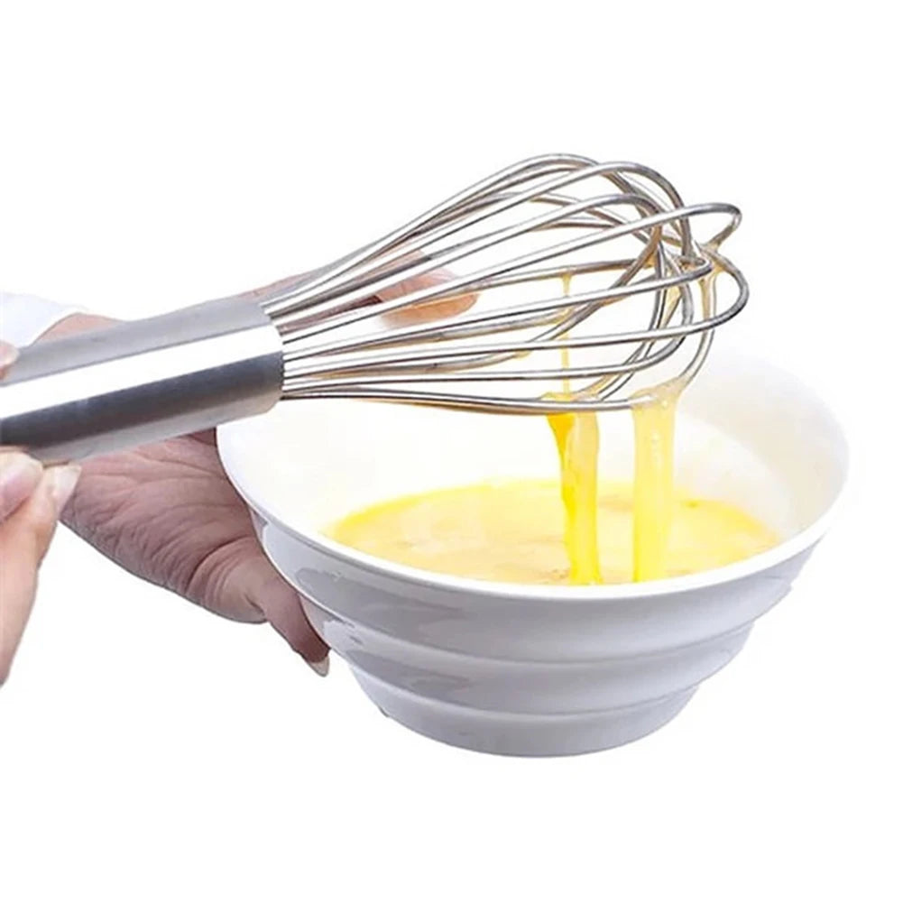 Stainless Steel Balloon Wire Whisk Set - 8/10/12 inches, Manual Egg Beater Mixer