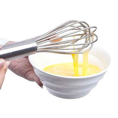 Stainless Steel Balloon Wire Whisk Set - 8/10/12 inches, Manual Egg Beater Mixer