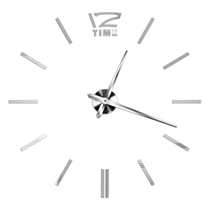 2D/3D Large Roman Numeral Acrylic Mirror Wall Clock - DIY Quartz Clock
