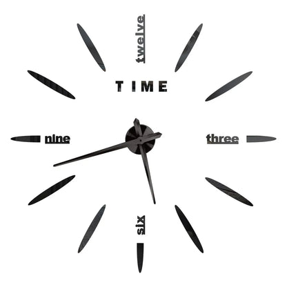 2D/3D Large Roman Numeral Acrylic Mirror Wall Clock - DIY Quartz Clock