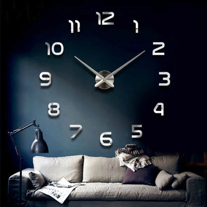 Fashion 3D Large Wall Clock Mirror Sticker | DIY Living Room Decor