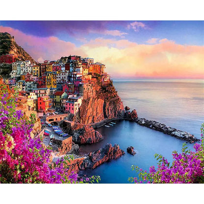 Cityscape Paint By Numbers Kit - DIY Canvas Painting