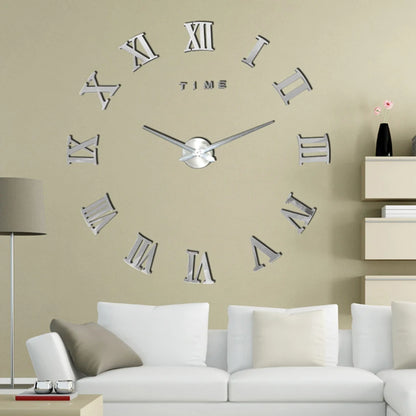 3D Big Acrylic Mirror Wall Clock - DIY Quartz Watch