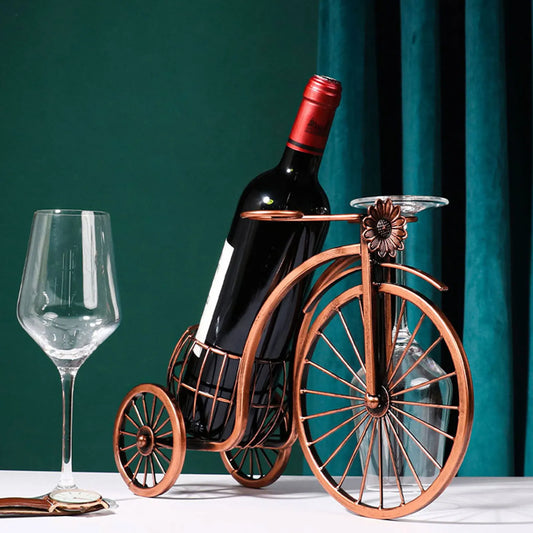 Creative Metal Wine Rack - Vintage Wine Bottle and Glass Holder