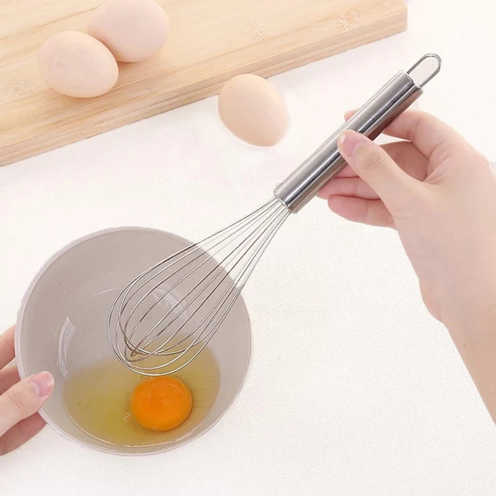 Stainless Steel Balloon Wire Whisk Set - 8/10/12 inches, Manual Egg Beater Mixer