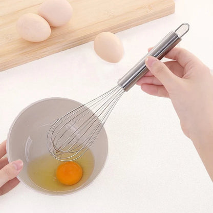 Stainless Steel Balloon Wire Whisk Set - 8/10/12 inches, Manual Egg Beater Mixer