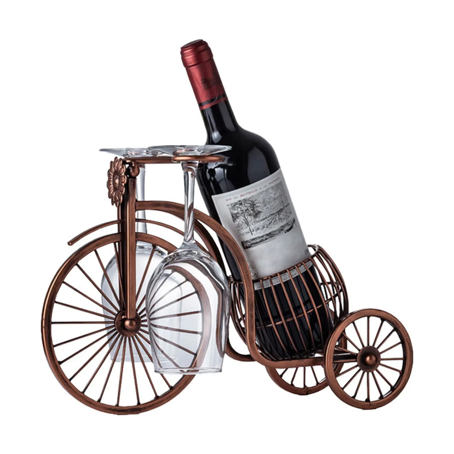 Creative Metal Wine Rack - Vintage Wine Bottle and Glass Holder