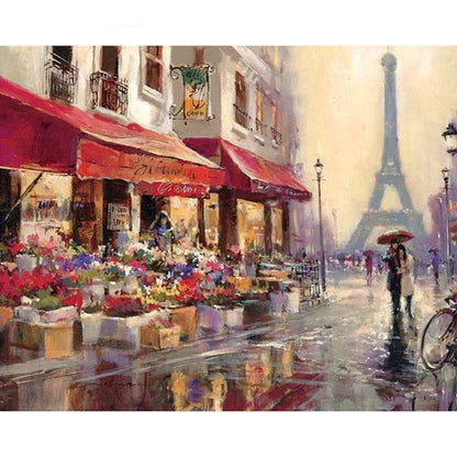 Cityscape Paint By Numbers Kit - DIY Canvas Painting