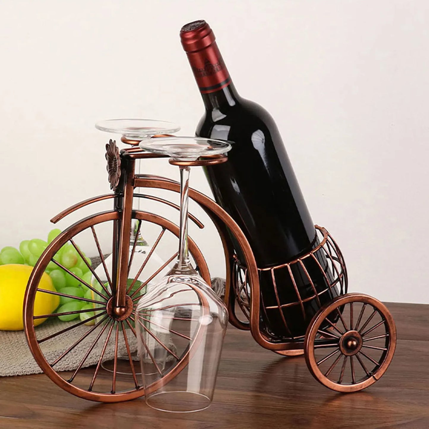 Creative Metal Wine Rack - Vintage Wine Bottle and Glass Holder