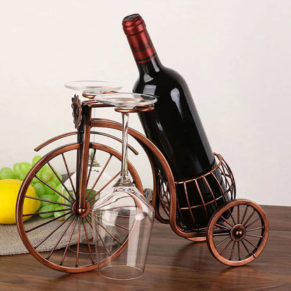 Creative Metal Wine Rack - Vintage Wine Bottle and Glass Holder