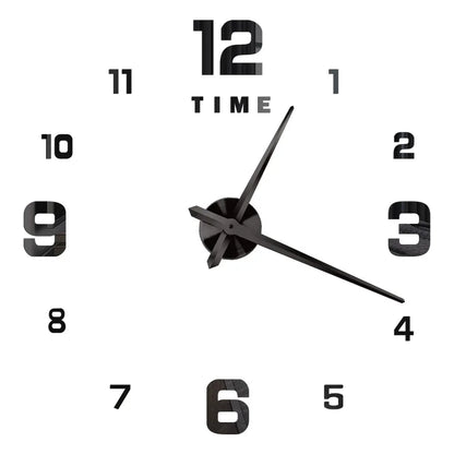 2D/3D Large Roman Numeral Acrylic Mirror Wall Clock - DIY Quartz Clock