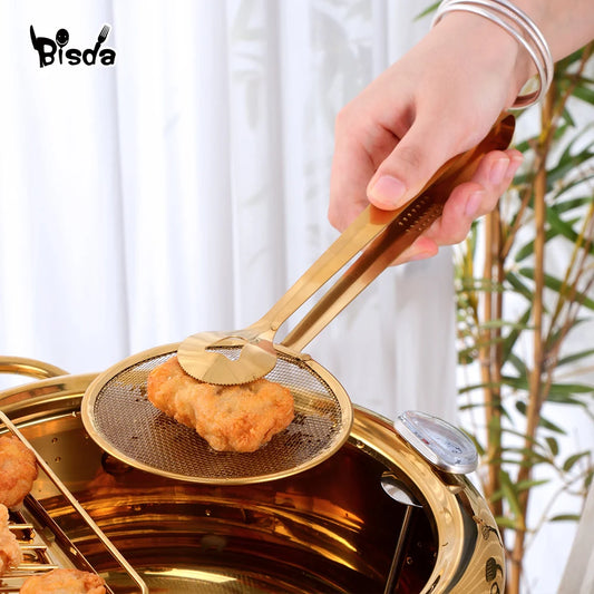 Gold Stainless Steel Strainer Clips - Filter Clip Spoon for Food Preparation
