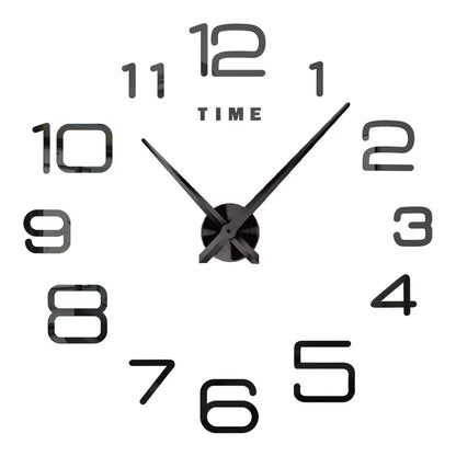 2D/3D Large Roman Numeral Acrylic Mirror Wall Clock - DIY Quartz Clock