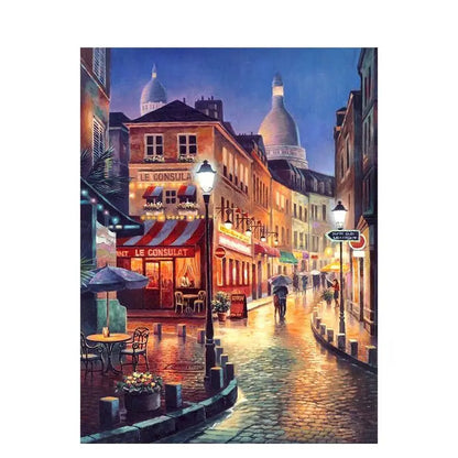 Cityscape Paint By Numbers Kit - DIY Canvas Painting