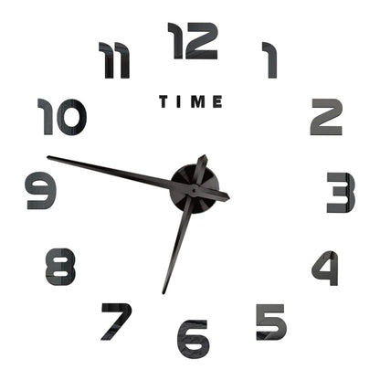 2D/3D Large Roman Numeral Acrylic Mirror Wall Clock - DIY Quartz Clock