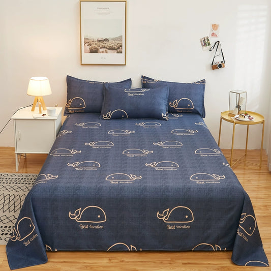 Summer Quilt and Bed Sheet Set - 1.5M Washed Cotton, Single/Double Dormitory Bedding
