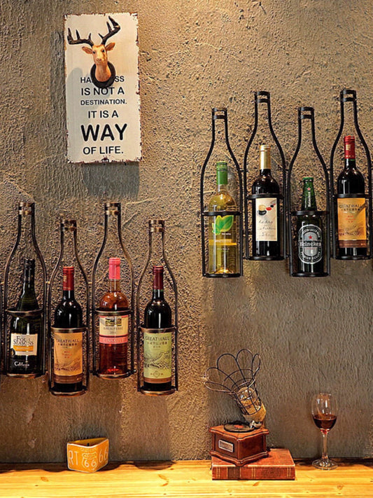 Minimalist Creative Hanging Dining Room Wall Iron Wine Cabinet