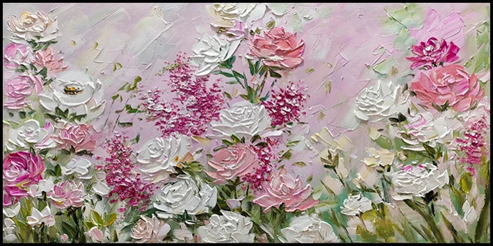 Handmade Large Abstract Flower Oil Painting | Modern Wall Art Canvas for Living Room Decor
