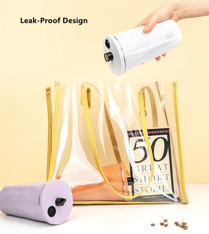 600ml Stainless Steel Leak-Proof Vacuum Flask with Retractable Straw