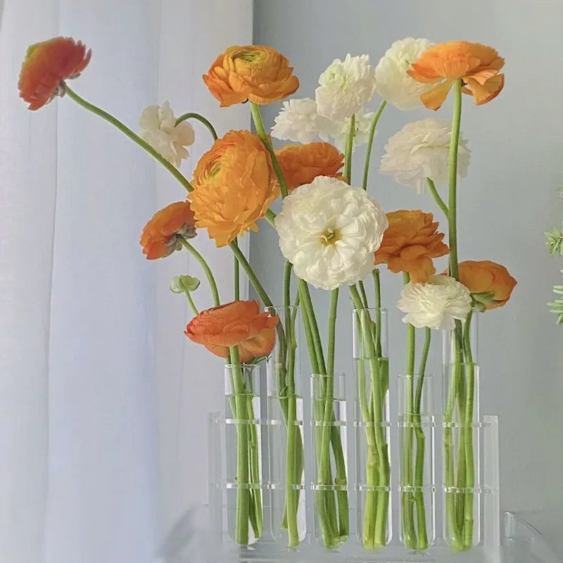 Elegant Test Tube Glass Vases Set