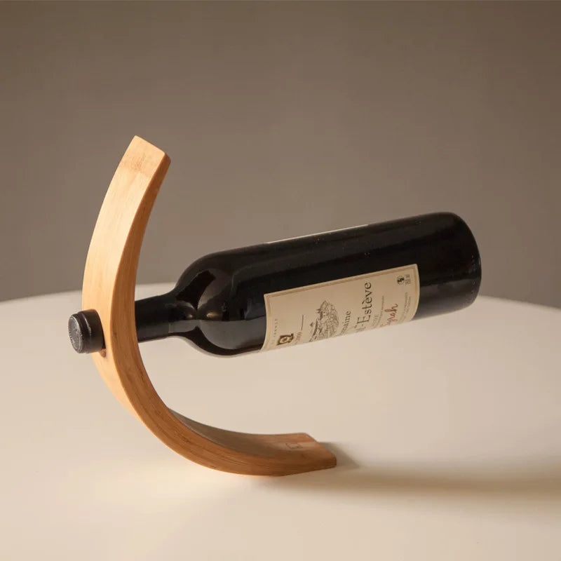 Modern Bar Wooden Balanced Wine Bottle Rack