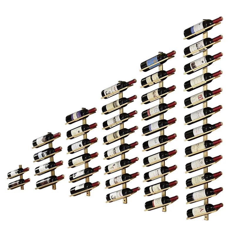 Wall-Mounted Wine Rack & Champagne Bottle Holder - Iron Stand