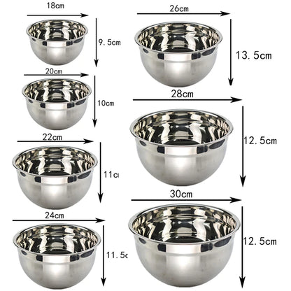 Stainless Steel Mixing Bowl Set (7-Piece) - Fruit, Salad, and Storage Bowls