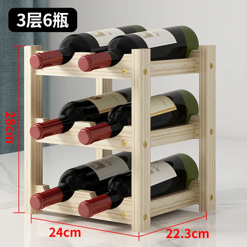 Solid Wood Wine Rack Cabinet - Bottle Holder Stand & Display Shelf