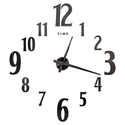 2D/3D Large Roman Numeral Acrylic Mirror Wall Clock - DIY Quartz Clock