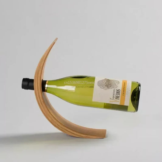 Wooden Balance Red Wine Rack - Bamboo Wine Stand & Bottle Holder