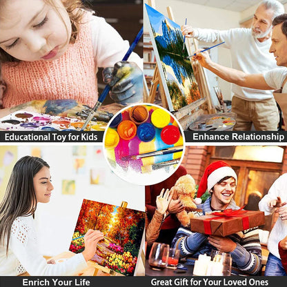 Abstract Oil Painting by Numbers on Canvas - Handmade DIY Coloring Kit