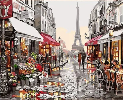 Paris Seine Street Landscape Oil Painting - Canvas Wall Art for Living Room Decor | Nordic-Style Poster Prints