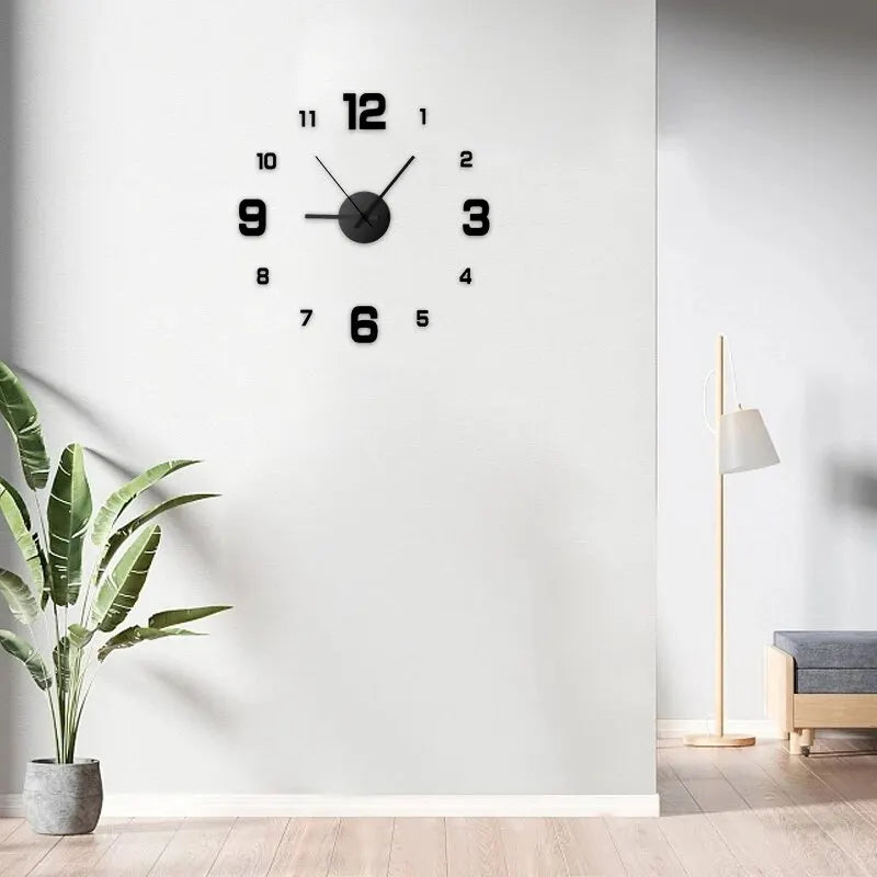Creative Frameless DIY Wall Clock - Silent Home Wall Decal