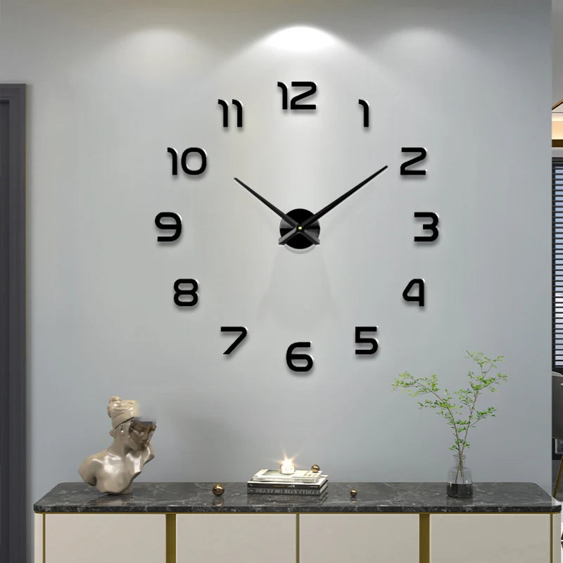Fashion 3D Large Wall Clock Mirror Sticker | DIY Living Room Decor