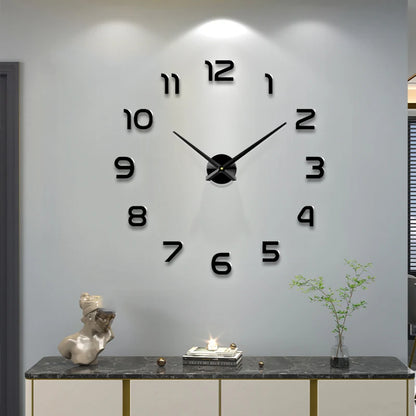 Fashion 3D Large Wall Clock Mirror Sticker | DIY Living Room Decor