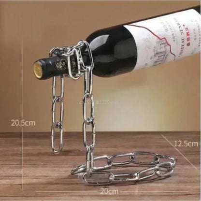 Magical Suspension Iron Chain Wine Rack - One Bottle Display Stand