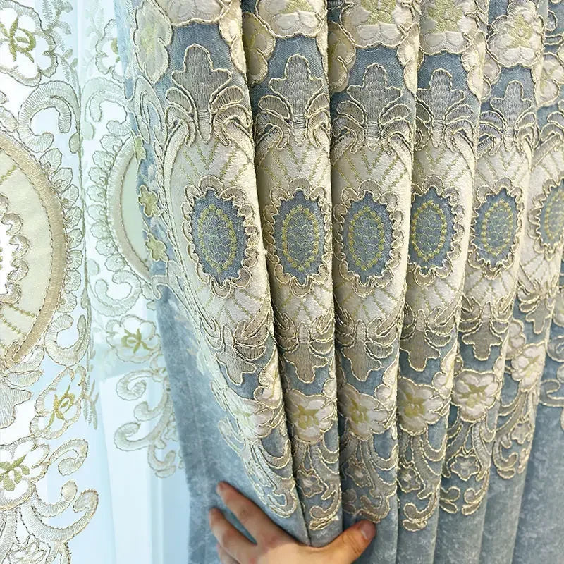 European Style Embroidered Luxury Blackout Curtains - Custom Fit