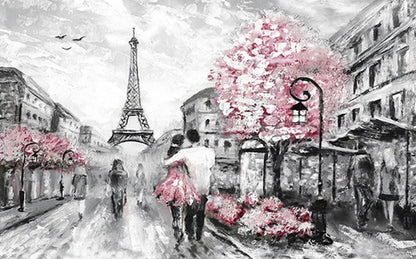 Paris Seine Street Landscape Oil Painting - Canvas Wall Art for Living Room Decor | Nordic-Style Poster Prints