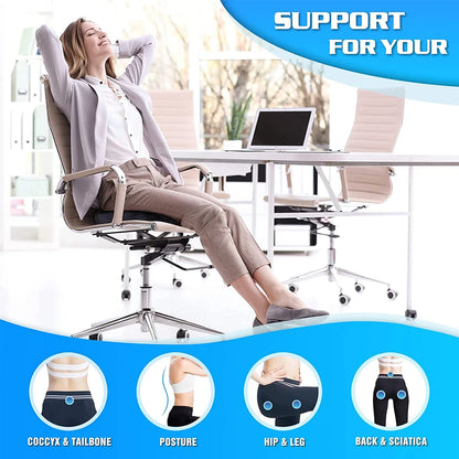 Memory Foam Seat Cushion for Office Chairs | Coccyx Relief & Posture Correction