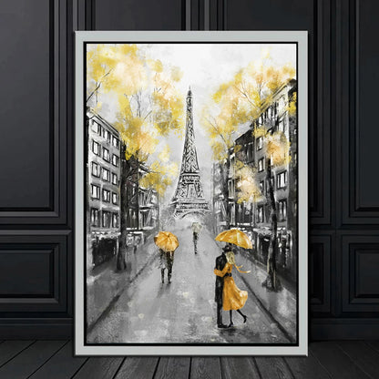 Paris Seine Street Landscape Oil Painting - Canvas Wall Art for Living Room Decor | Nordic-Style Poster Prints